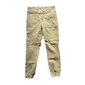 V.I.P Jeans Pants 7/28 olive green High Waist Multiple Pockets